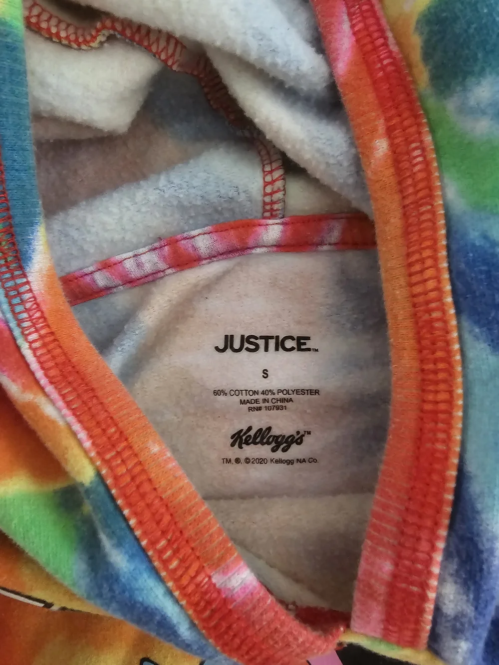 Justice Girls' Rainbow Tie-Dye Hoodie - Multicolor